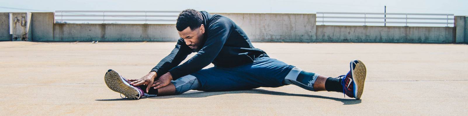 Athlete stretching